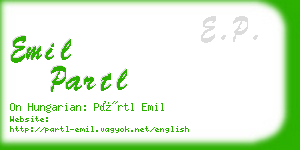 emil partl business card